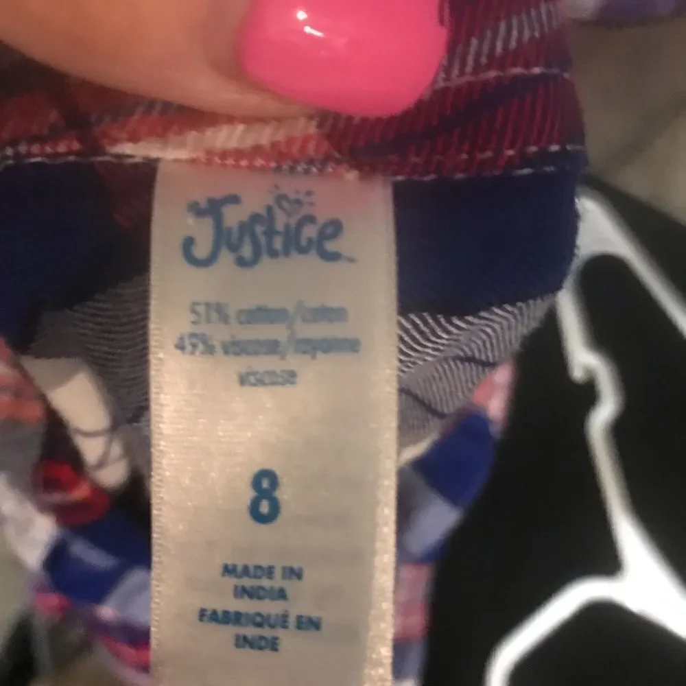 Justice girls button down long sleeve blouse size 8